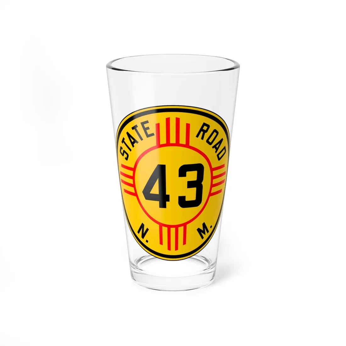 New Mexico 43 1932 (New Mexico) (Road Sign) Pint Glass 16oz - Go Mug Yourself