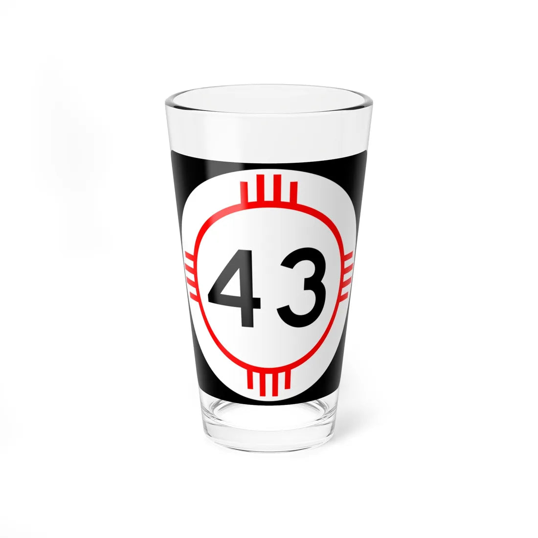 New Mexico 43 (New Mexico) (Road Sign) Pint Glass 16oz 16oz - Go Mug Yourself