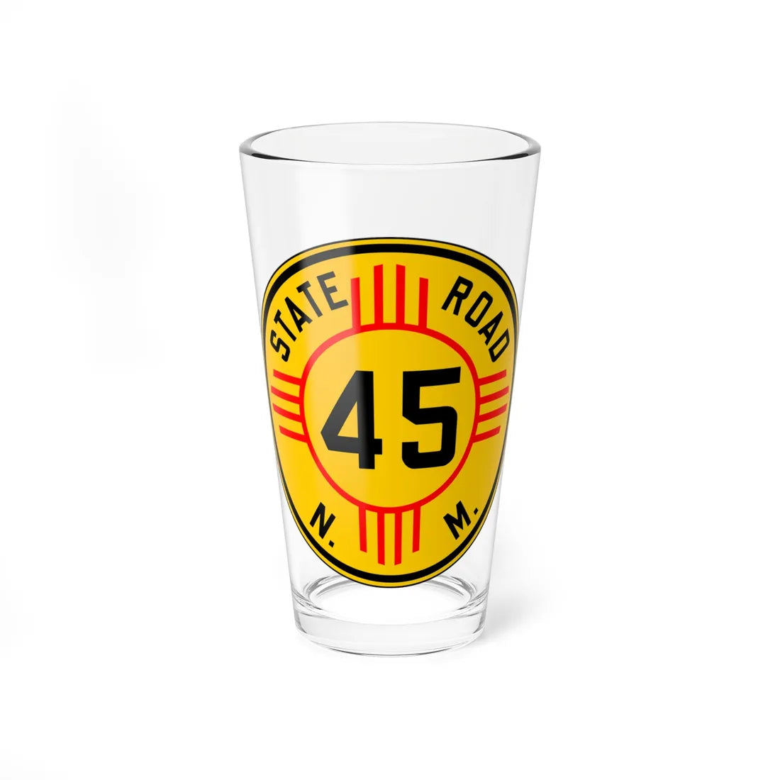 New Mexico 45 1932 (New Mexico) (Road Sign) Pint Glass 16oz 16oz - Go Mug Yourself