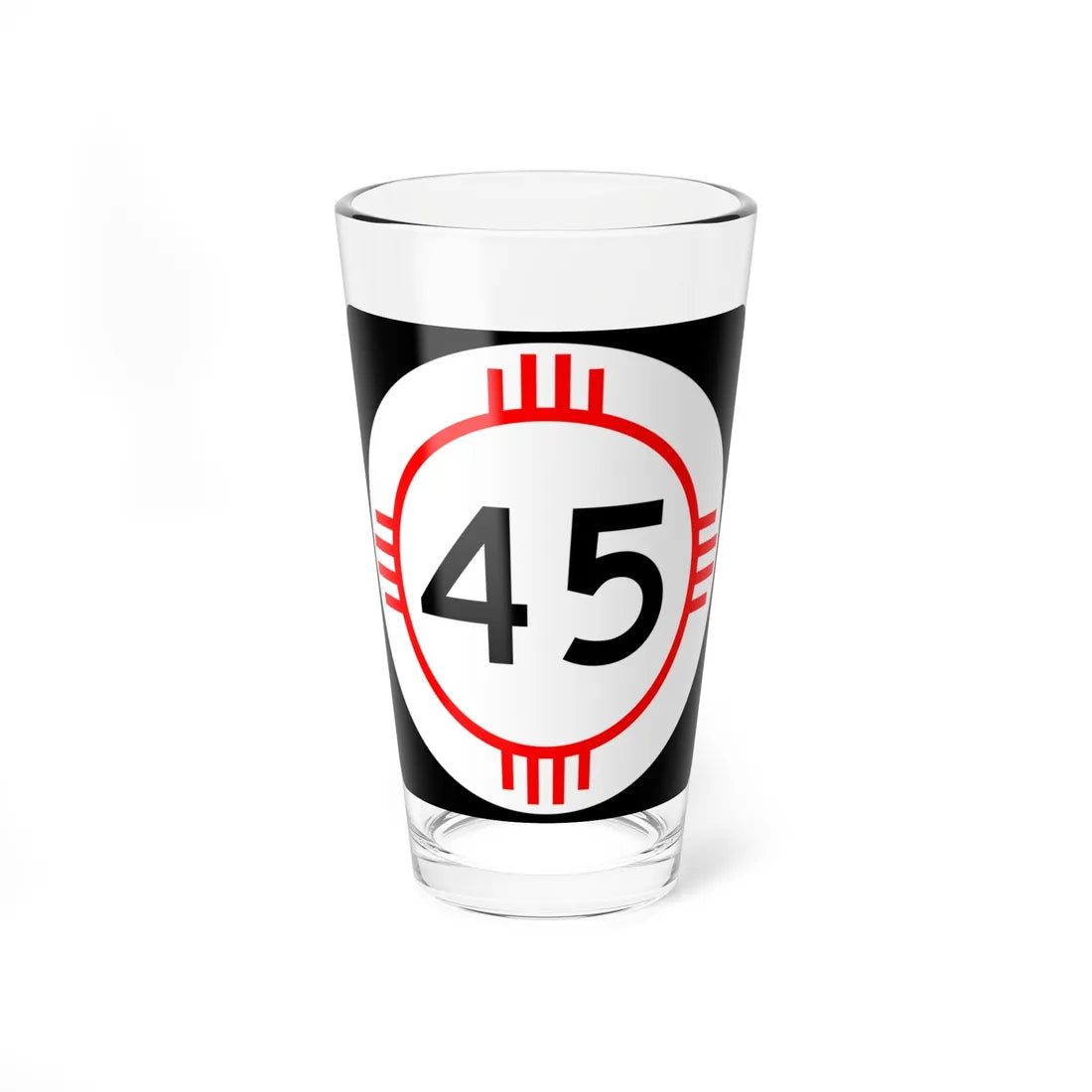 New Mexico 45 (New Mexico) (Road Sign) Pint Glass 16oz - Go Mug Yourself