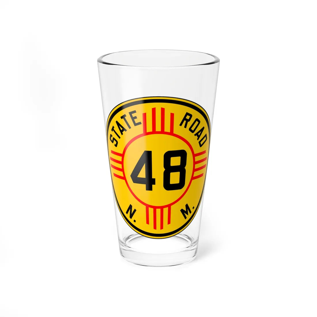 New Mexico 48 1932 (New Mexico) (Road Sign) Pint Glass 16oz 16oz - Go Mug Yourself