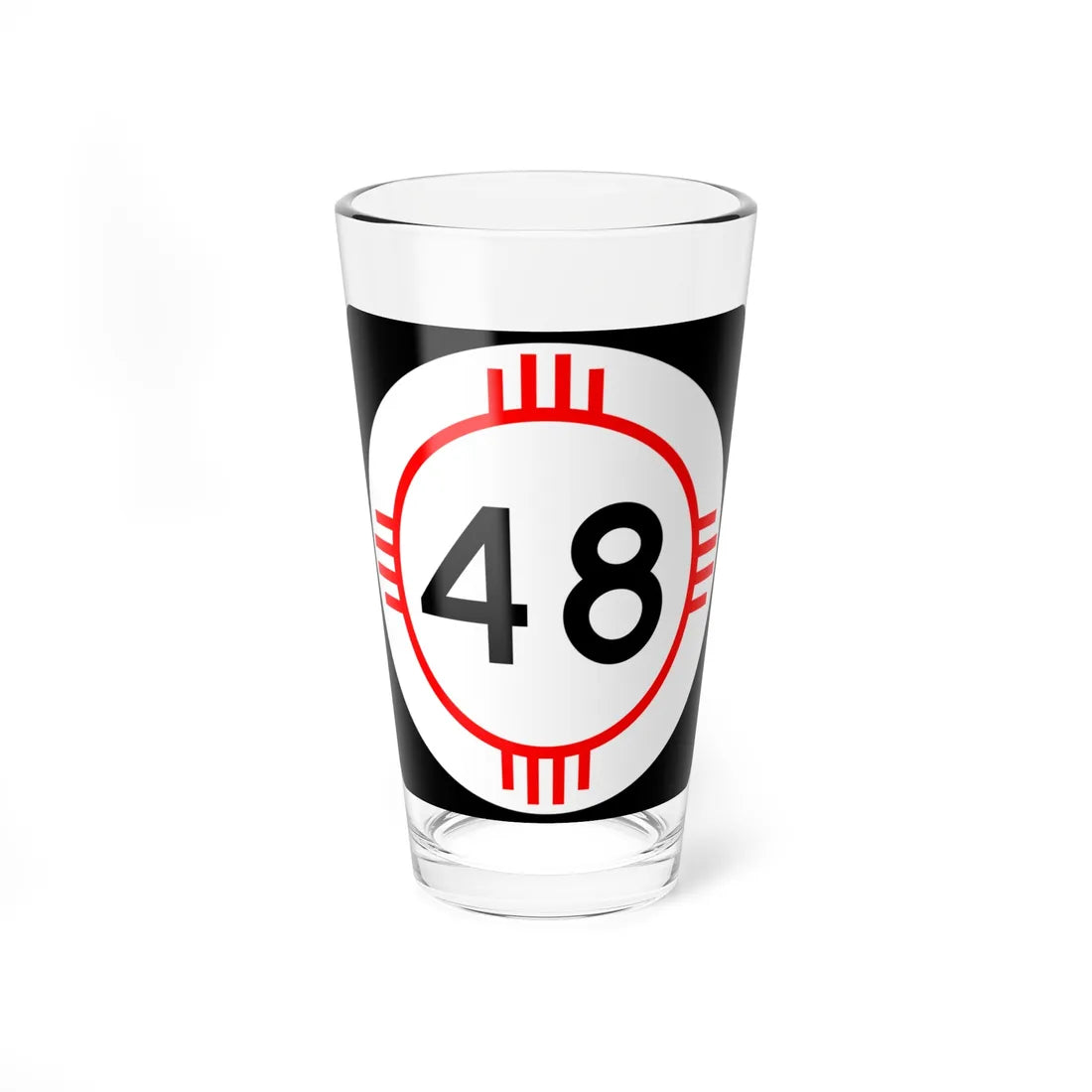 New Mexico 48 (New Mexico) (Road Sign) Pint Glass 16oz 16oz - Go Mug Yourself
