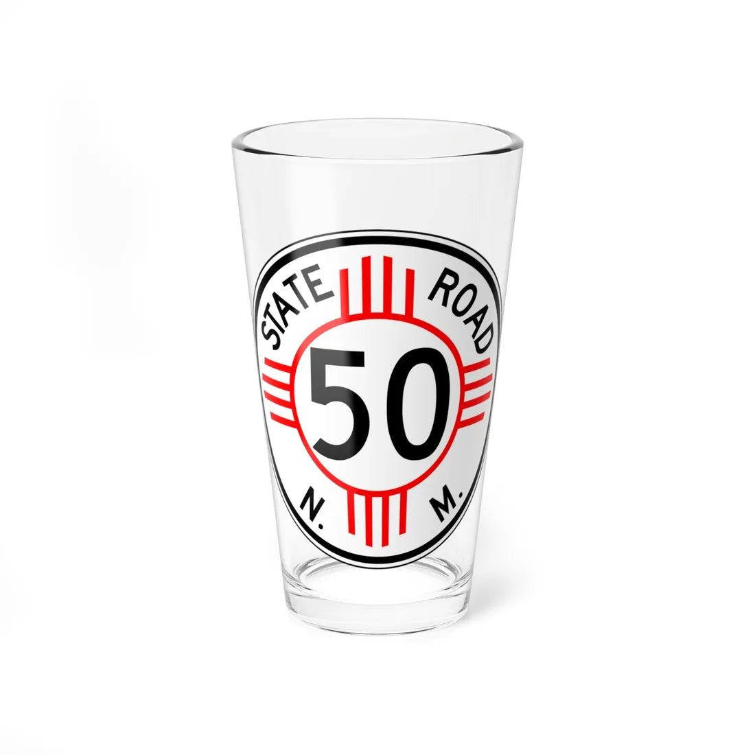 New Mexico 50 1952 (New Mexico) (Road Sign) Pint Glass 16oz 16oz - Go Mug Yourself