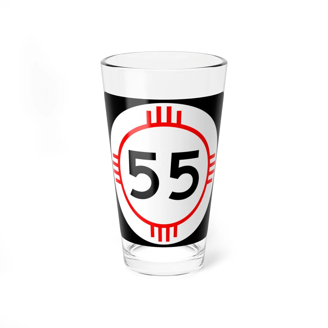 New Mexico 55 (New Mexico) (Road Sign) Pint Glass 16oz 16oz - Go Mug Yourself