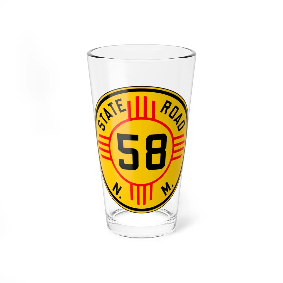 New Mexico 58 1932 (New Mexico) (Road Sign) Pint Glass 16oz 16oz - Go Mug Yourself