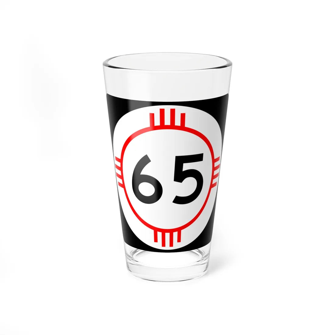 New Mexico 65 (New Mexico) (Road Sign) Pint Glass 16oz 16oz - Go Mug Yourself