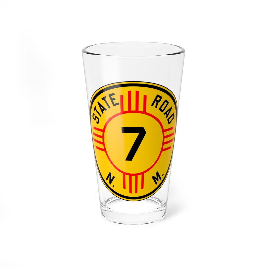 New Mexico 7 1932 (New Mexico) (Road Sign) Pint Glass 16oz 16oz - Go Mug Yourself