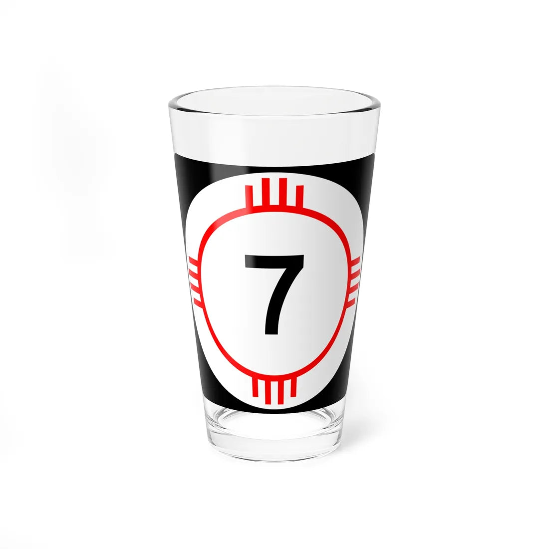 New Mexico 7 (New Mexico) (Road Sign) Pint Glass 16oz 16oz - Go Mug Yourself