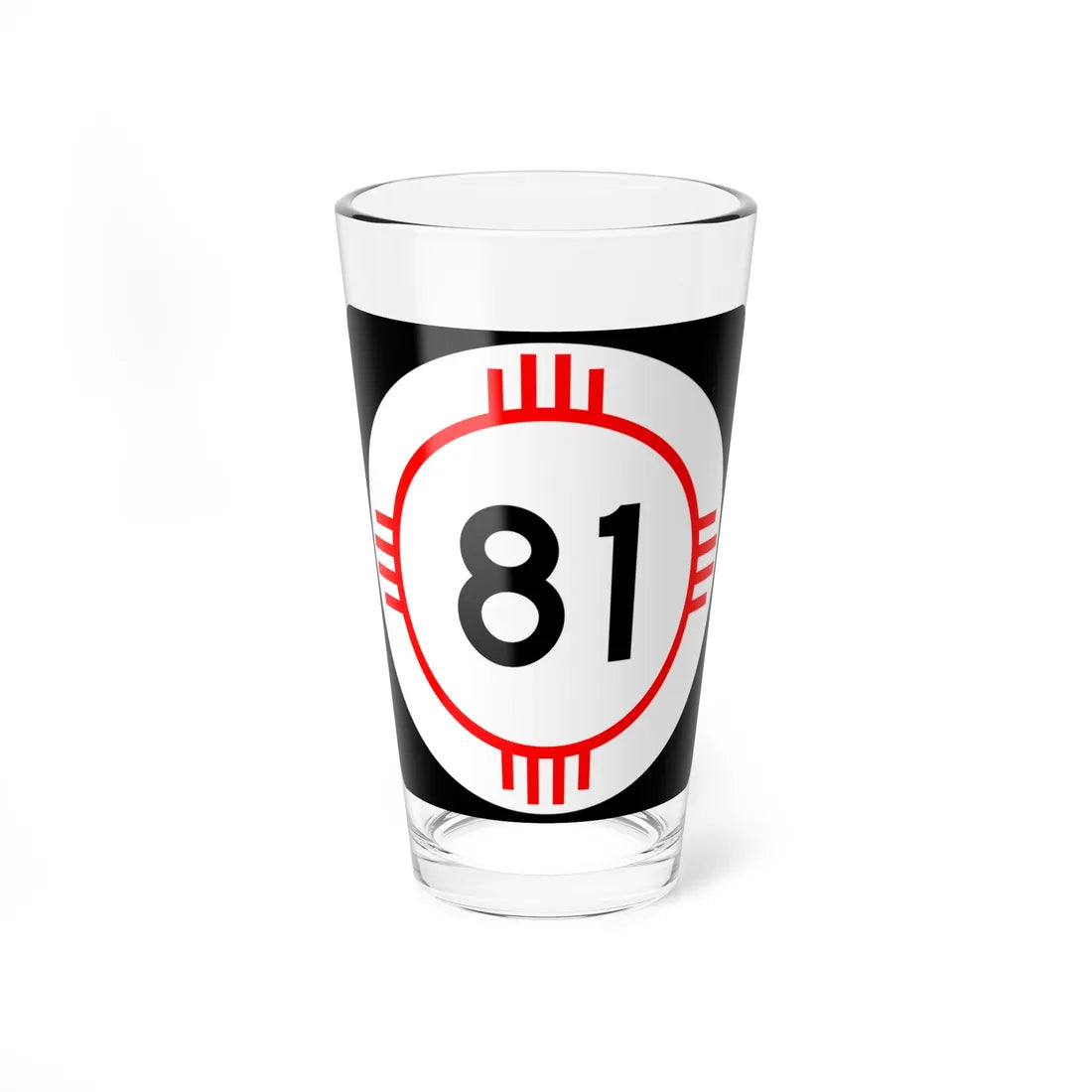 New Mexico 81 (New Mexico) (Road Sign) Pint Glass 16oz - Go Mug Yourself