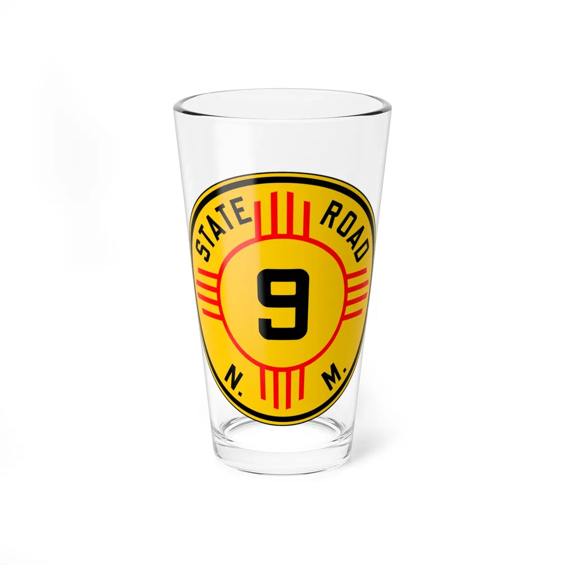 New Mexico 9 1932 (New Mexico) (Road Sign) Pint Glass 16oz 16oz - Go Mug Yourself