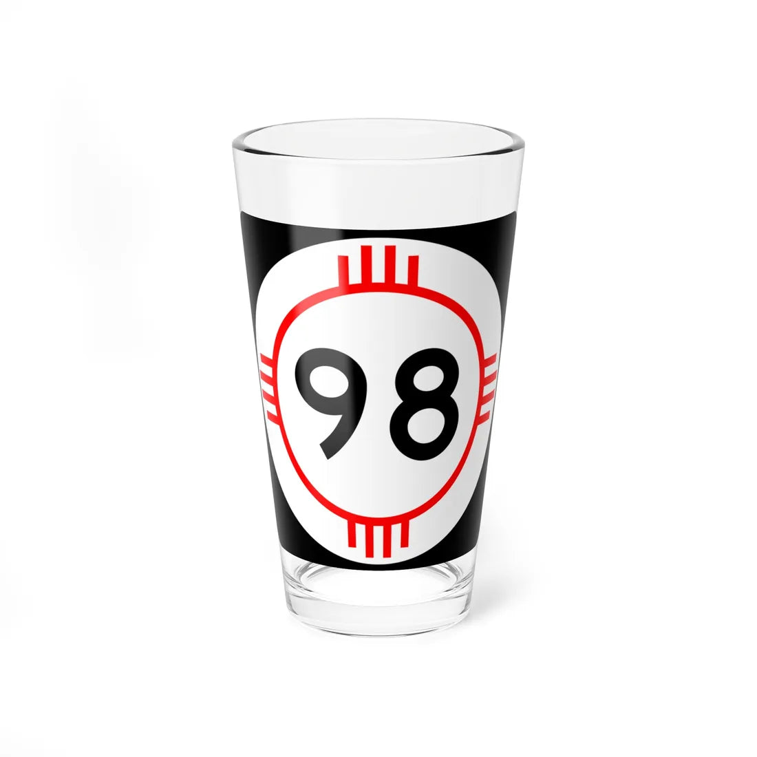 New Mexico 98 (New Mexico) (Road Sign) Pint Glass 16oz - Go Mug Yourself