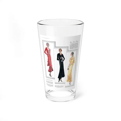 New Slender Hiplines, McCall's magazine, February 1930 (Magazine Illustration) Pint Glass 16oz 16oz - Go Mug Yourself