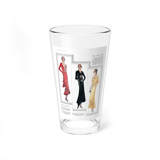 New Slender Hiplines, McCall's magazine, February 1930 (Magazine Illustration) Pint Glass 16oz 16oz - Go Mug Yourself