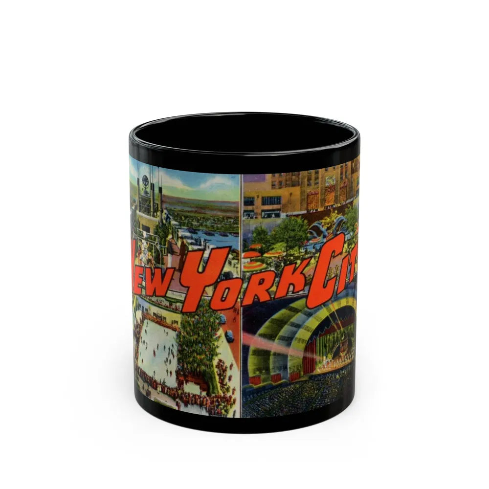 New York City (Greeting Postcards) Black Coffee Mug-11oz-Go Mug Yourself