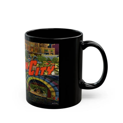 New York City (Greeting Postcards) Black Coffee Mug-Go Mug Yourself