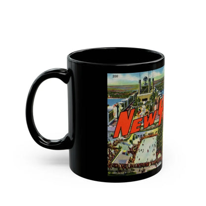 New York City (Greeting Postcards) Black Coffee Mug-Go Mug Yourself