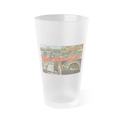 New York City (Greeting Postcards) Frosted Pint Glass 16oz-Go Mug Yourself