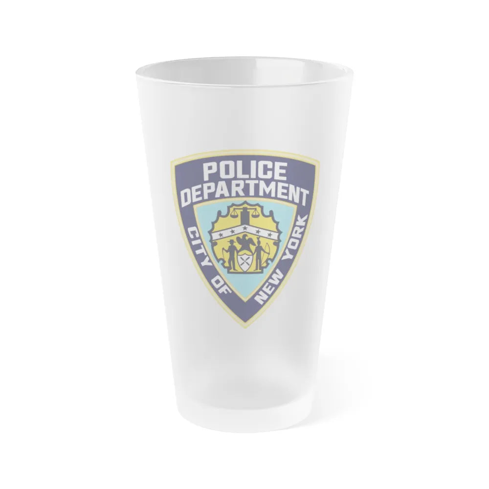 New York City Police Department - Frosted Pint Glass 16oz-16oz-Frosted-Go Mug Yourself