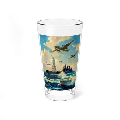 New York Harbor (Magazine Illustration) Pint Glass 16oz-16oz-Go Mug Yourself