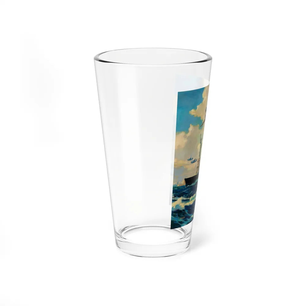 New York Harbor (Magazine Illustration) Pint Glass 16oz-Go Mug Yourself