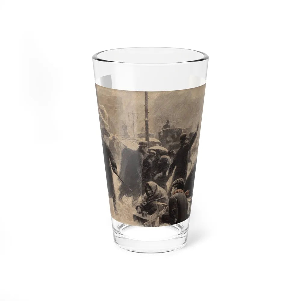 New York Street Scene, Collier's Weekly magazine story illustration, circa 1898 (Magazine Illustration) Pint Glass 16oz-16oz-Go Mug Yourself