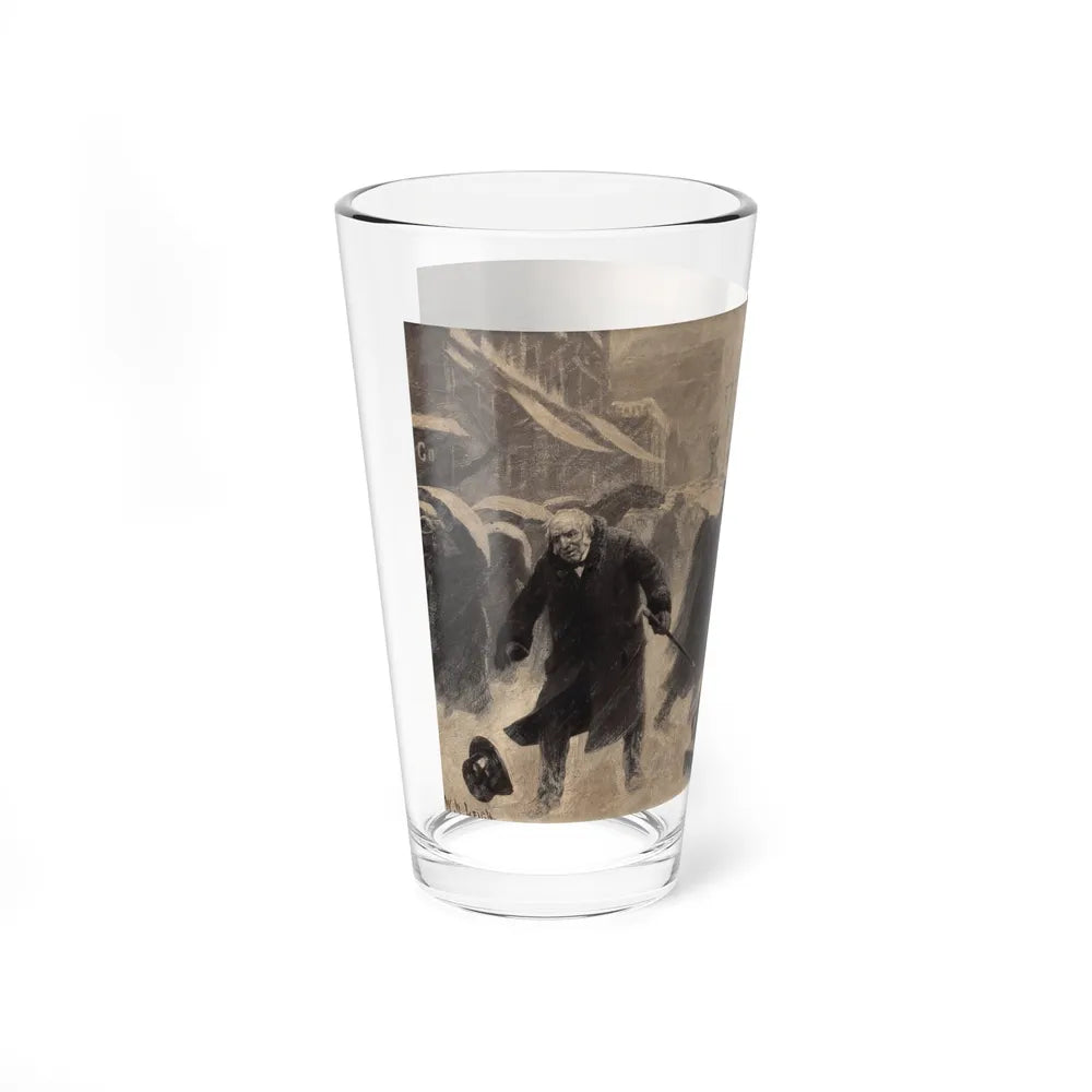 New York Street Scene, Collier's Weekly magazine story illustration, circa 1898 (Magazine Illustration) Pint Glass 16oz-Go Mug Yourself