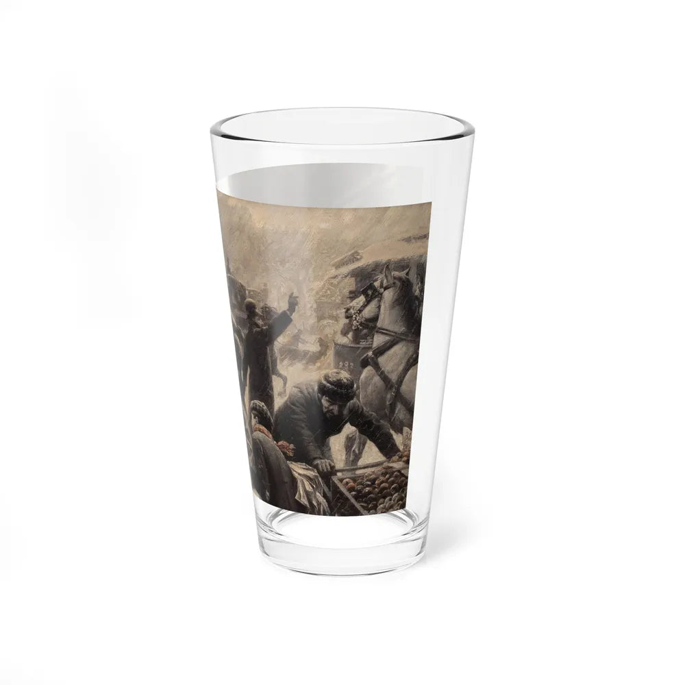 New York Street Scene, Collier's Weekly magazine story illustration, circa 1898 (Magazine Illustration) Pint Glass 16oz-Go Mug Yourself