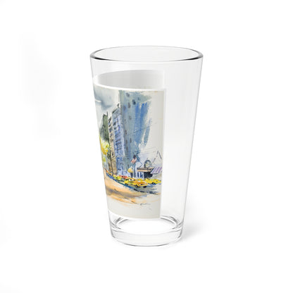 New York Street Scenes (2) (Magazine Illustration) Pint Glass 16oz-Go Mug Yourself