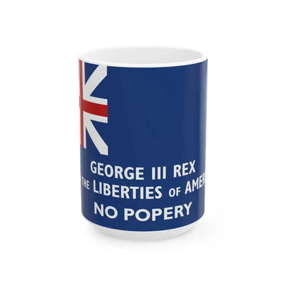 New York Union Flag 1775 (United States) White Coffee Mug 15oz - Go Mug Yourself