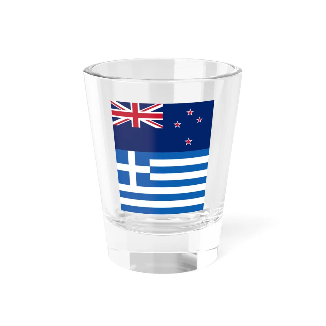 New Zealand and Greek flags vertical (Greece) Shot Glass 1.5oz 1.5oz - Go Mug Yourself
