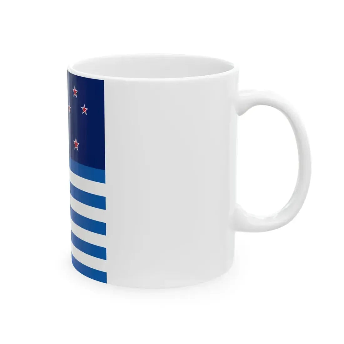 New Zealand and Greek flags vertical (Greece) White Coffee Mug - Go Mug Yourself