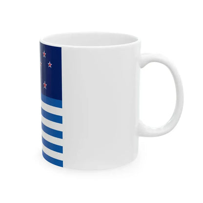 New Zealand and Greek flags vertical (Greece) White Coffee Mug - Go Mug Yourself