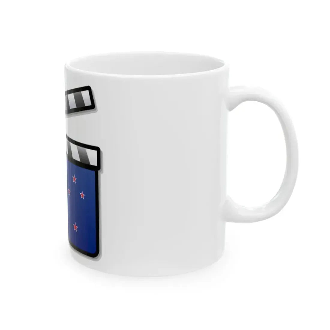 New Zealand film clapperboard (New Zealand) White Coffee Mug - Go Mug Yourself