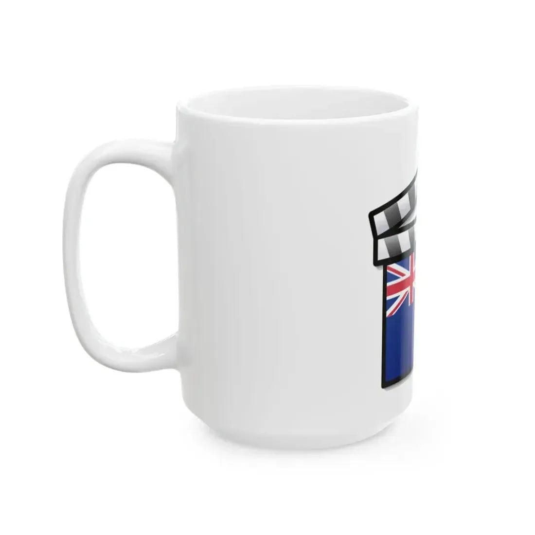 New Zealand film clapperboard (New Zealand) White Coffee Mug - Go Mug Yourself