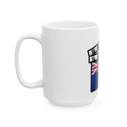 New Zealand film clapperboard (New Zealand) White Coffee Mug - Go Mug Yourself