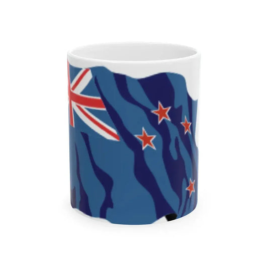 New Zealand flag waving icon (New Zealand) White Coffee Mug 11oz - Go Mug Yourself