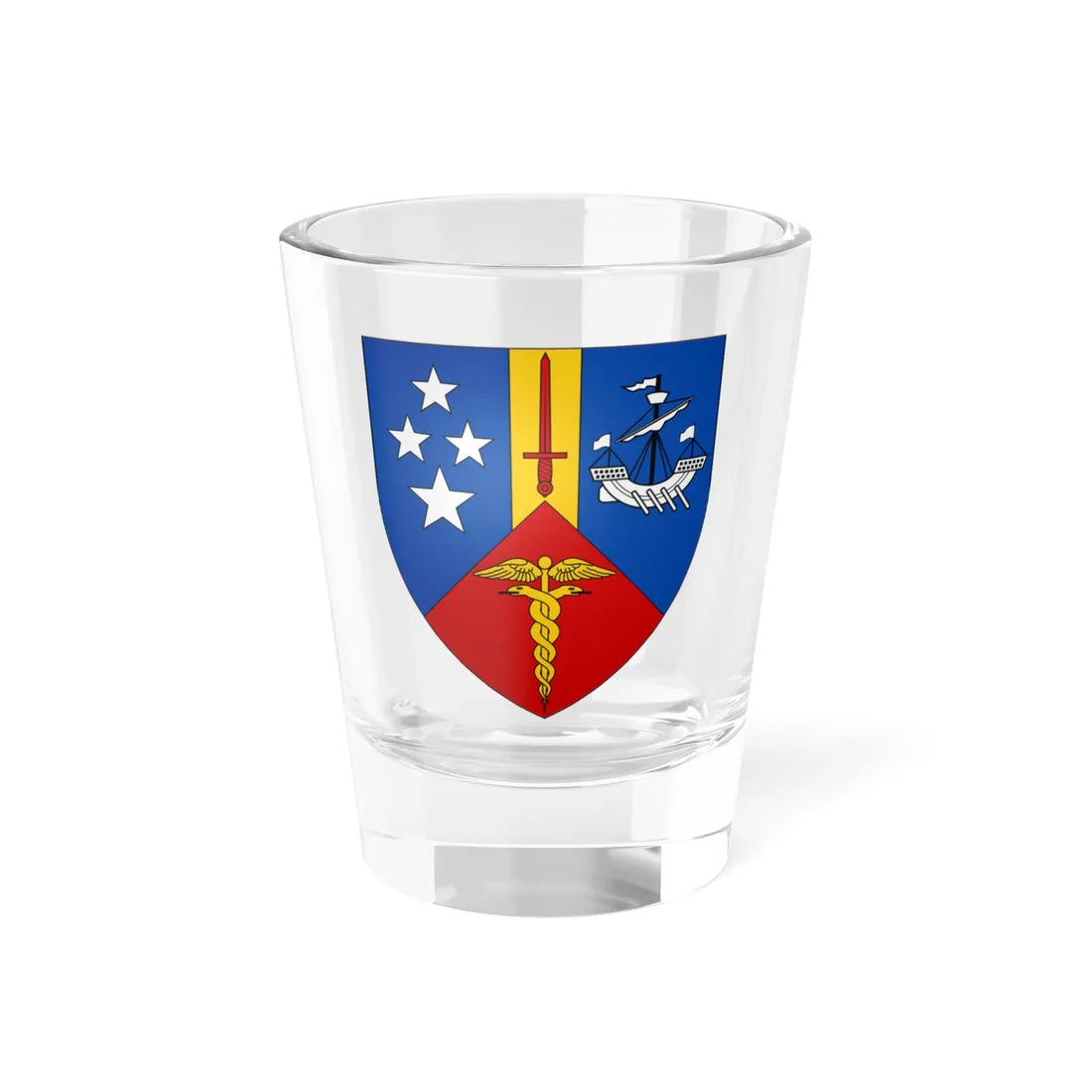 New Zealand Herald Arms (New Zealand) (Coat of Arms) Shot Glass 1.5oz 1.5oz - Go Mug Yourself