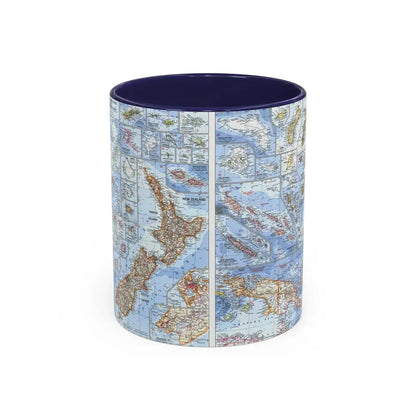 New Zealand, New Guinea (1962) (Map) Accent Coffee Mug 11oz Navy - Go Mug Yourself