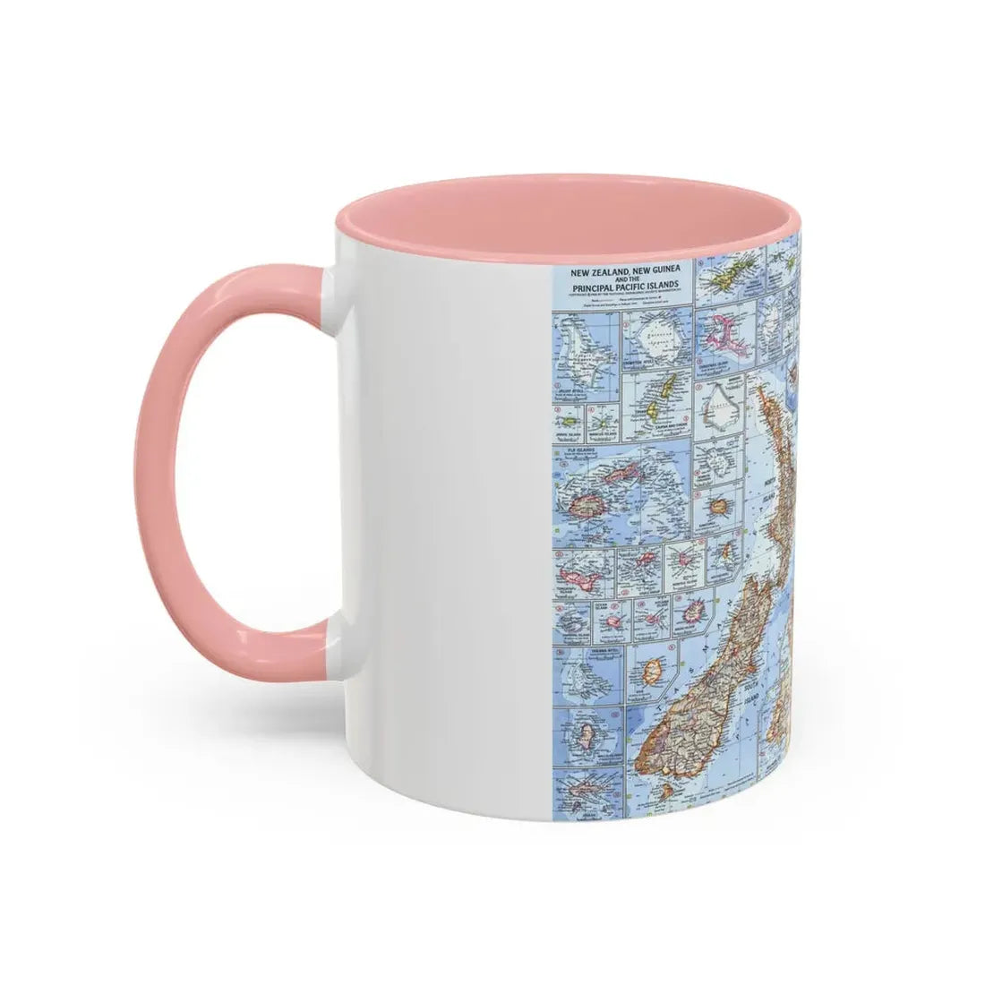 New Zealand, New Guinea (1962) (Map) Accent Coffee Mug - Go Mug Yourself