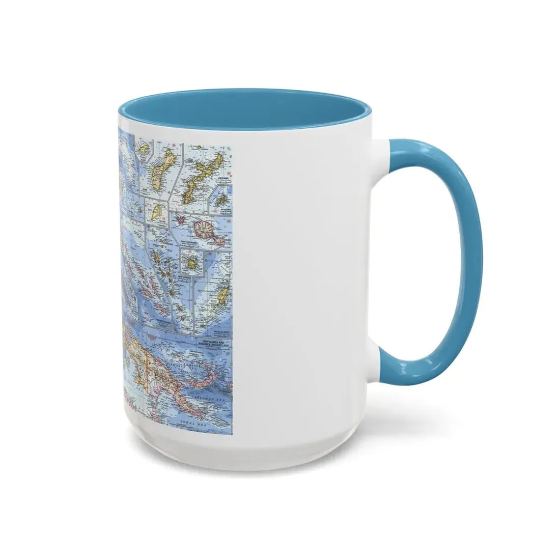 New Zealand, New Guinea (1962) (Map) Accent Coffee Mug - Go Mug Yourself