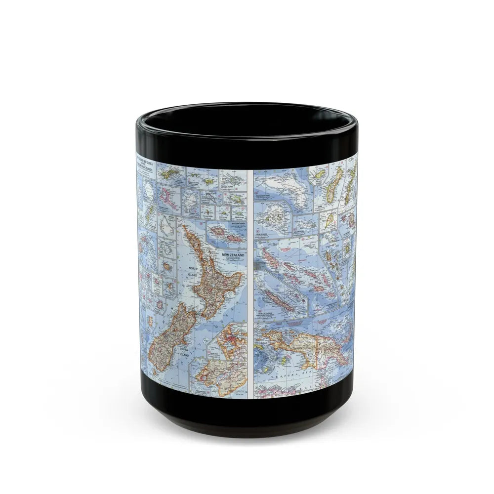 New Zealand, New Guinea (1962) (Map) Black Coffee Mug-15oz-Go Mug Yourself