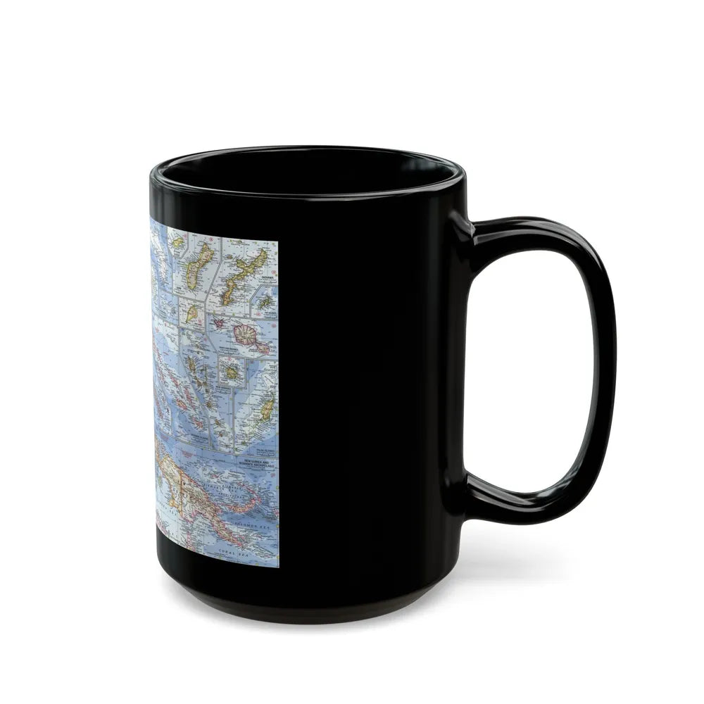 New Zealand, New Guinea (1962) (Map) Black Coffee Mug-Go Mug Yourself