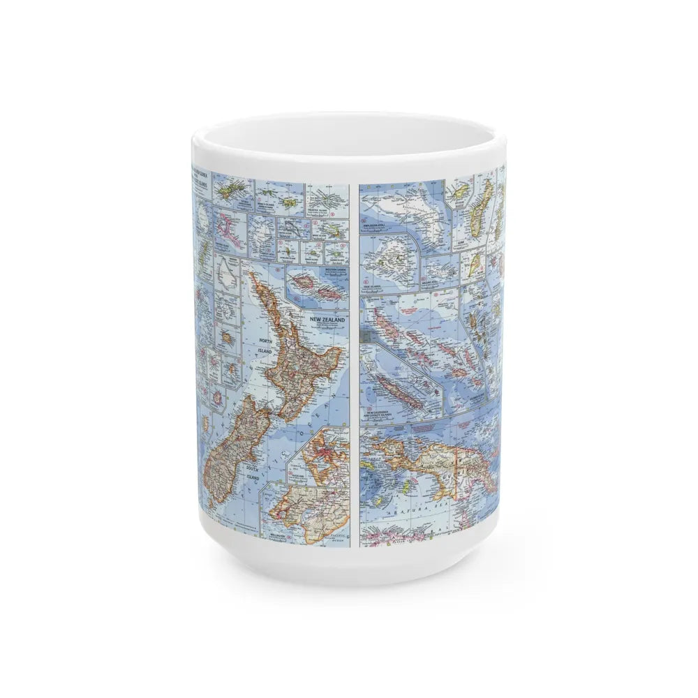 New Zealand, New Guinea (1962) (Map) White Coffee Mug-15oz-Go Mug Yourself