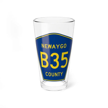 Newaygo County B-35 (Michigan) (Road Sign) Pint Glass 16oz 16oz - Go Mug Yourself