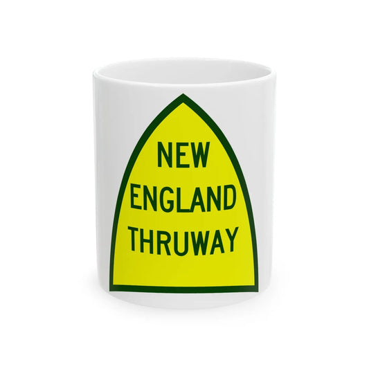 NewEngThruway (New York) (Road Sign) White Coffee Mug 11oz - Go Mug Yourself