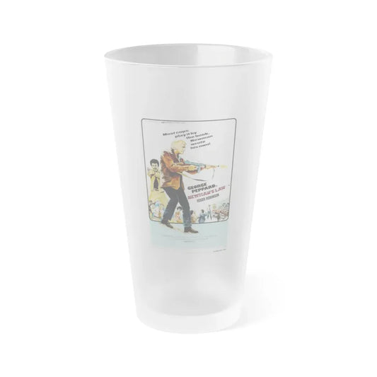 NEWMAN'S LAW 1974 Movie Poster - Frosted Pint Glass 16oz 16oz Frosted - Go Mug Yourself
