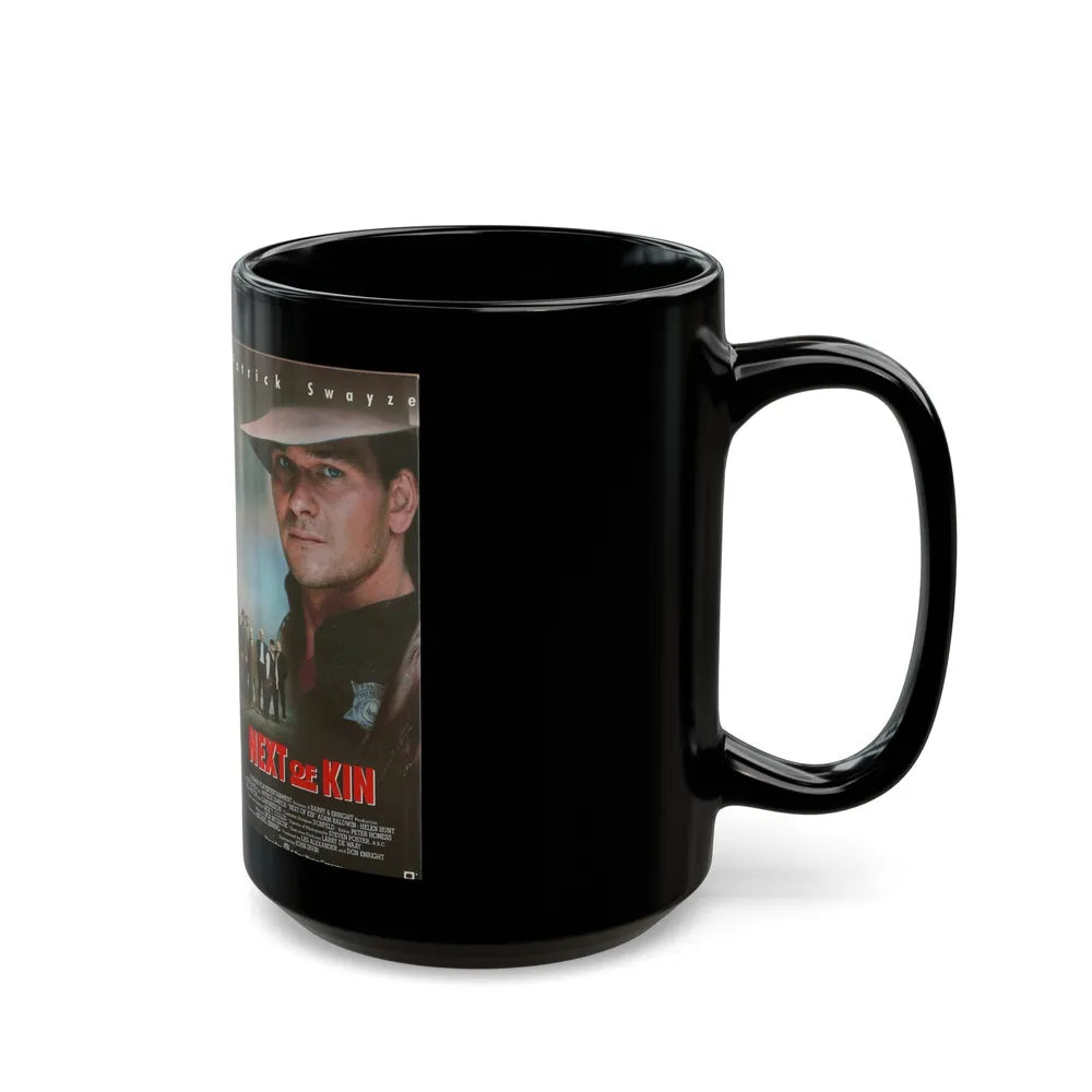 NEXT OF KIN PATRICK SWAYZE (VHS COVER) - Black Coffee Mug-Go Mug Yourself