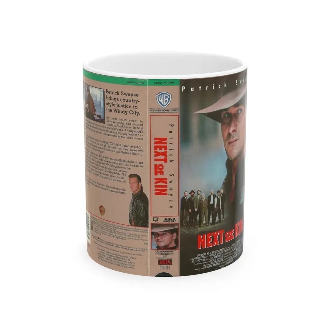 NEXT OF KIN PATRICK SWAYZE (VHS COVER) - White Coffee Mug 11oz - Go Mug Yourself