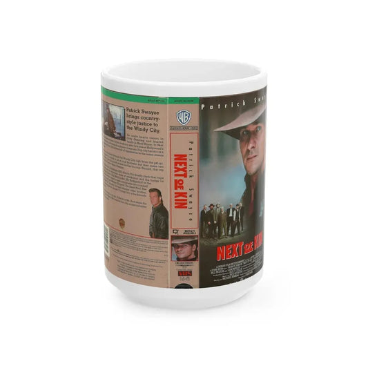 NEXT OF KIN PATRICK SWAYZE (VHS COVER) - White Coffee Mug 15oz - Go Mug Yourself