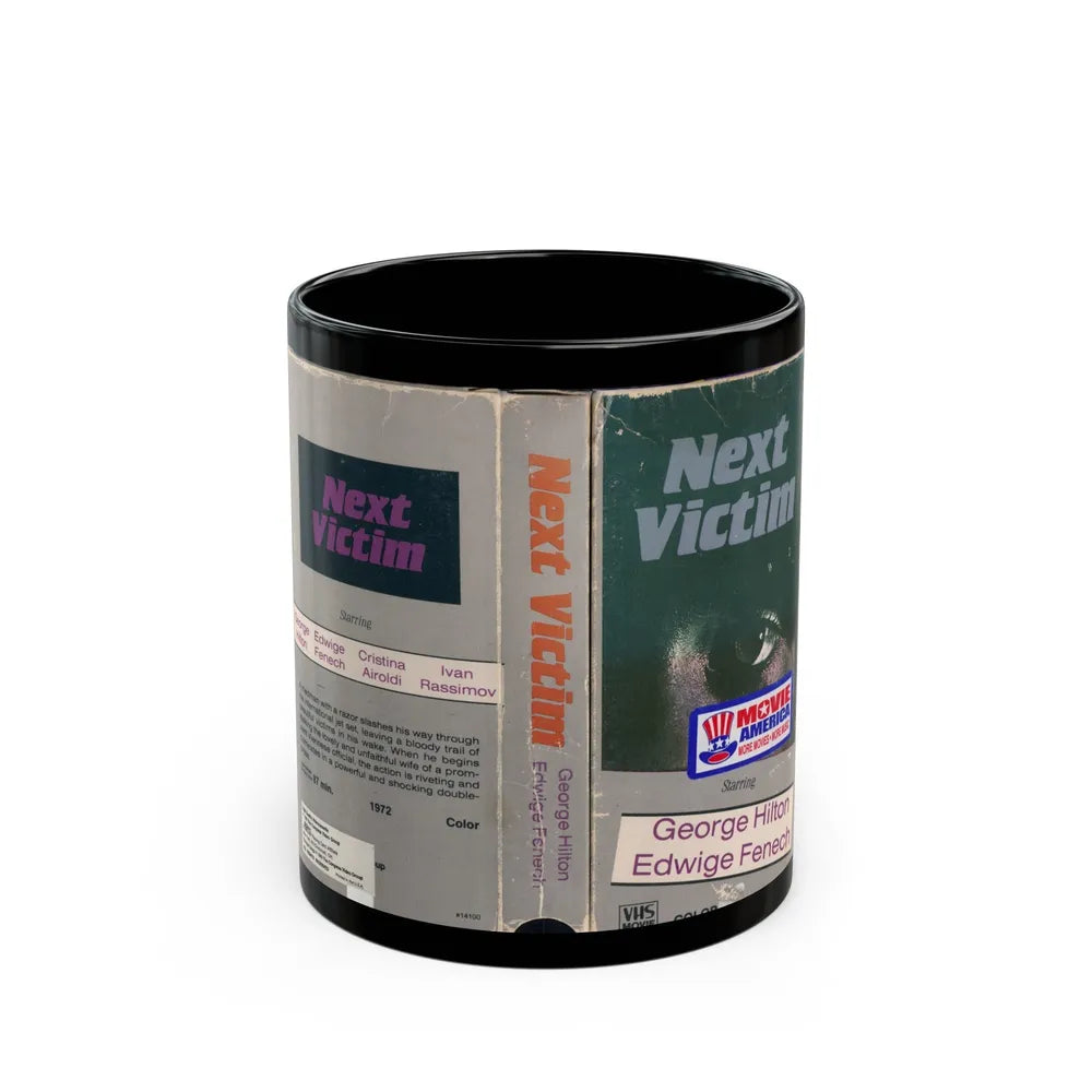 NEXT VICTIM (VHS COVER) - Black Coffee Mug-11oz-Go Mug Yourself